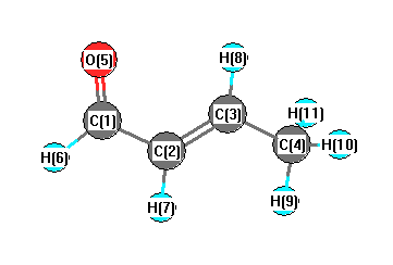picture of cis-2-butenal state 1 conformation 1