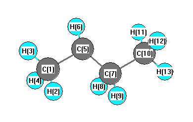 picture of 2-Butyl radical state 1 conformation 1