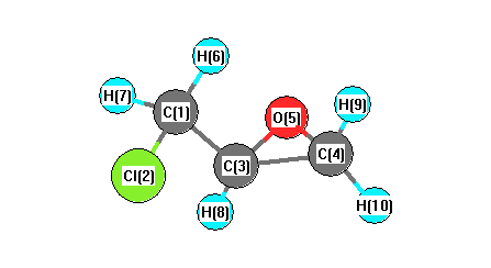picture of Oxirane, (chloromethyl)- state 1 conformation 1