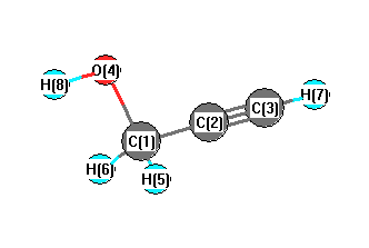 picture of 2-Propyn-1-ol state 1 conformation 1