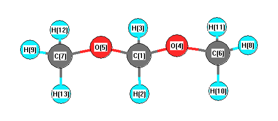 picture of Methane, dimethoxy- state 1 conformation 1