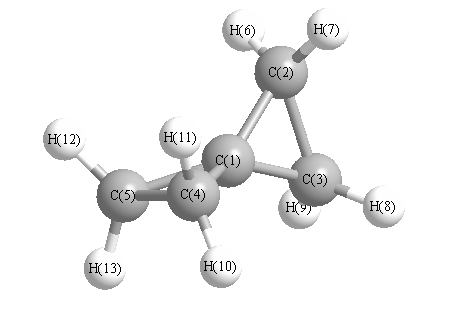 picture of Spiropentane state 1 conformation 1