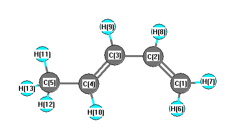 picture of 1,3-Pentadiene, (Z)- state 1 conformation 1