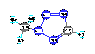 picture of 2H-Tetrazole, 2-methyl- state 1 conformation 1