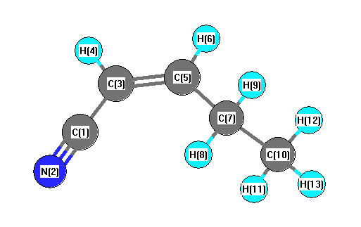 picture of (Z)-2-Pentenenitrile state 1 conformation 1