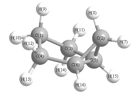 picture of Bicyclo[3.1.0]hexane state 1 conformation 1