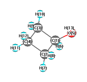picture of Cyclobutanol state 1 conformation 1