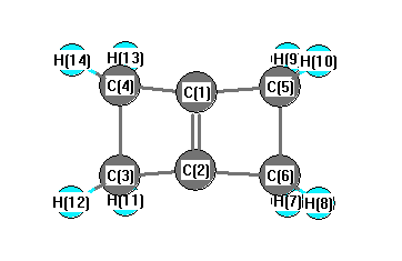 picture of Bicyclo[2.2.0]hex-1(4)-ene state 1 conformation 1