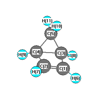 picture of Bicyclo[2.1.0]pent-2-ene state 1 conformation 1