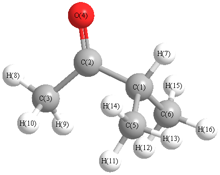 picture of 2-Butanone, 3-methyl- state 1 conformation 1
