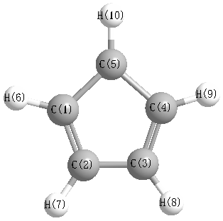 picture of cyclopentadienyl radical state 1 conformation 2