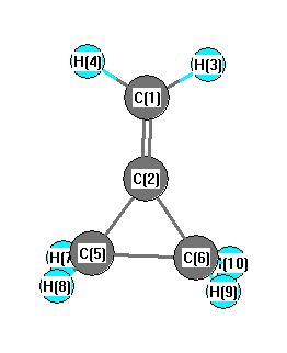 picture of Methylenecyclopropane state 1 conformation 1