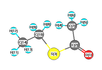picture of s-Ethyl thioacetate state 1 conformation 1