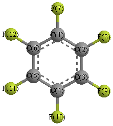 picture of hexafluorobenzene state 1 conformation 1