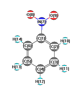 picture of Nitrobenzene state 1 conformation 1