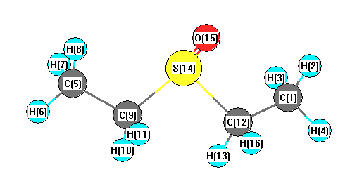 picture of Diethyl sulfoxide state 1 conformation 1