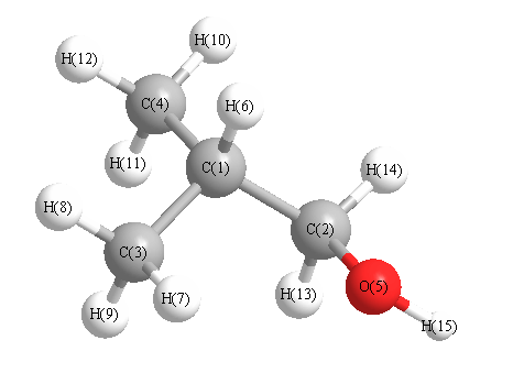 picture of 1-Propanol, 2-methyl- state 1 conformation 1