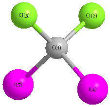 picture of dichlorodiiodomethane state 1 conformation 1