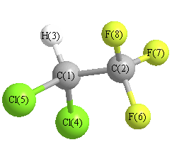 picture of 1,1-Dichloro-2,2,2-trifluoroethane state 1 conformation 1