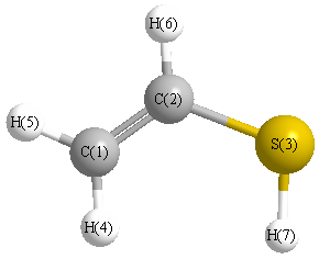 picture of Ethenethiol state 1 conformation 1