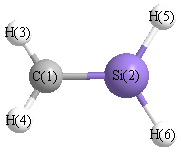 picture of silaethylene state 1 conformation 1