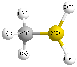 picture of methylborane state 1 conformation 1