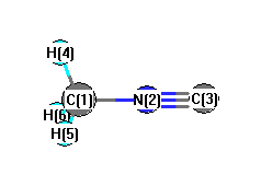 picture of methyl isocyanide state 1 conformation 1