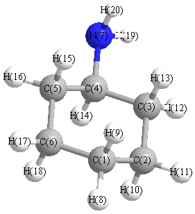 picture of cyclohexanamine state 1 conformation 1