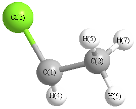 picture of 1-chloroethyl radical state 1 conformation 1