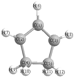 picture of cyclopentenyl radical state 1 conformation 1