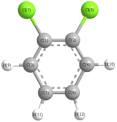 picture of 1,2-dichlorobenzene state 1 conformation 1