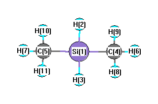 picture of dimethylsilane state 1 conformation 1