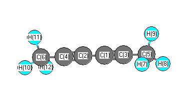 picture of 2,4-Hexadiyne state 1 conformation 1