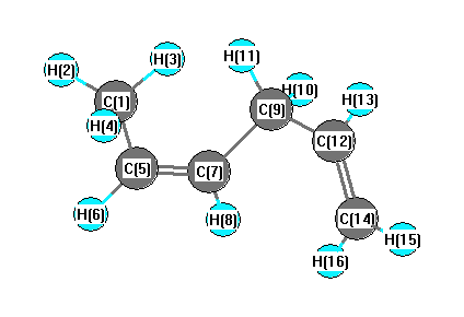 picture of 1,4-Hexadiene, (Z)- state 1 conformation 1