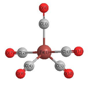 picture of Iron pentacarbonyl state 1 conformation 2