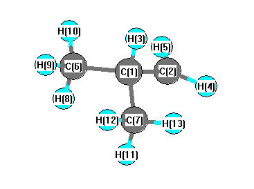 picture of Isobutyl radical state 1 conformation 1