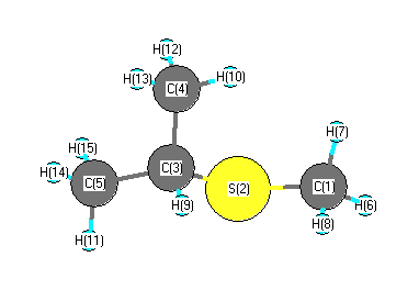picture of Propane, 2-(methylthio)- state 1 conformation 1