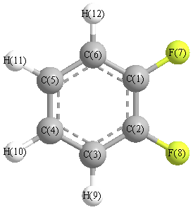 picture of orthodifluorobenzene state 1 conformation 1