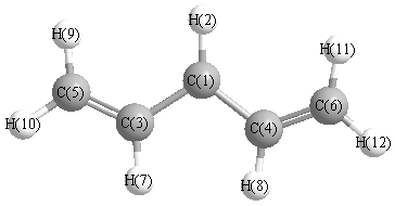 picture of 1,3-pentadienyl radical state 1 conformation 1