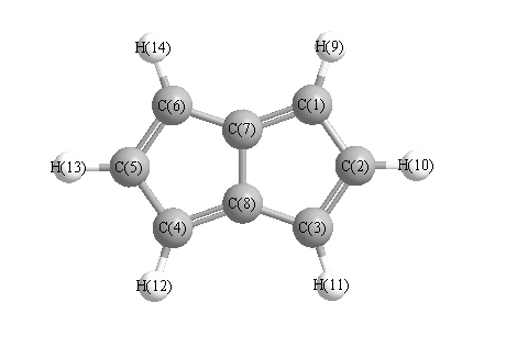 picture of Pentalene state 1 conformation 1