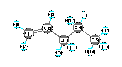 picture of 1-pentene state 1 conformation 1