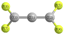 picture of tetrafluoroallene state 1 conformation 1
