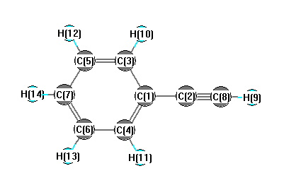 picture of phenylacetylene state 1 conformation 1