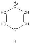 sketch of benzene, protonated