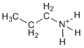 sketch of n-propylamine, protonated