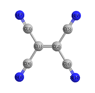 picture of tetracyanoethylene anion