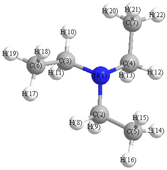picture of triethylamine state 1 conformation 1