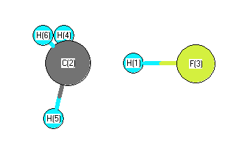 picture of CH4 + F = CH3 + HF