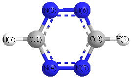 picture of sym-tetrazine state 1 conformation 1